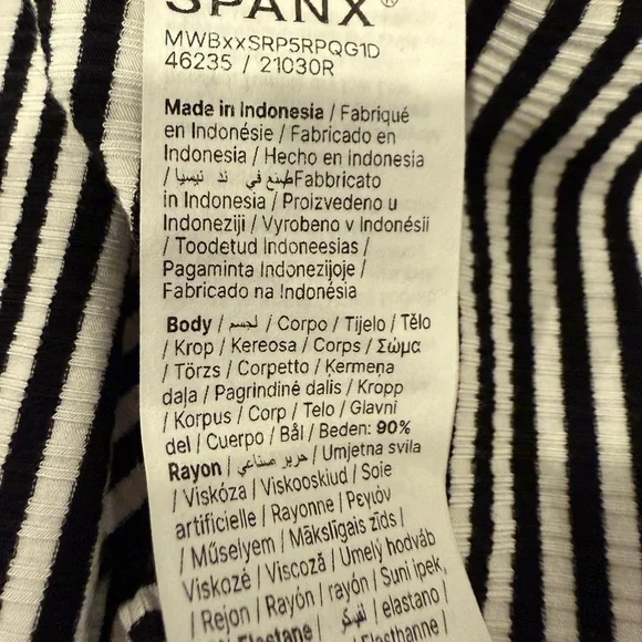 Spanx Stripe Rib Polo Size L NWOT - Picture 5 of 5